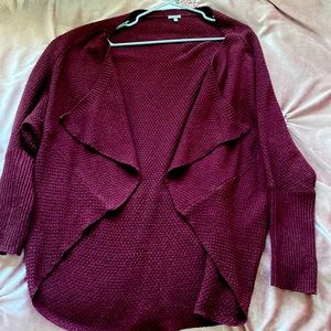 Warm cozy burgundy cardigan